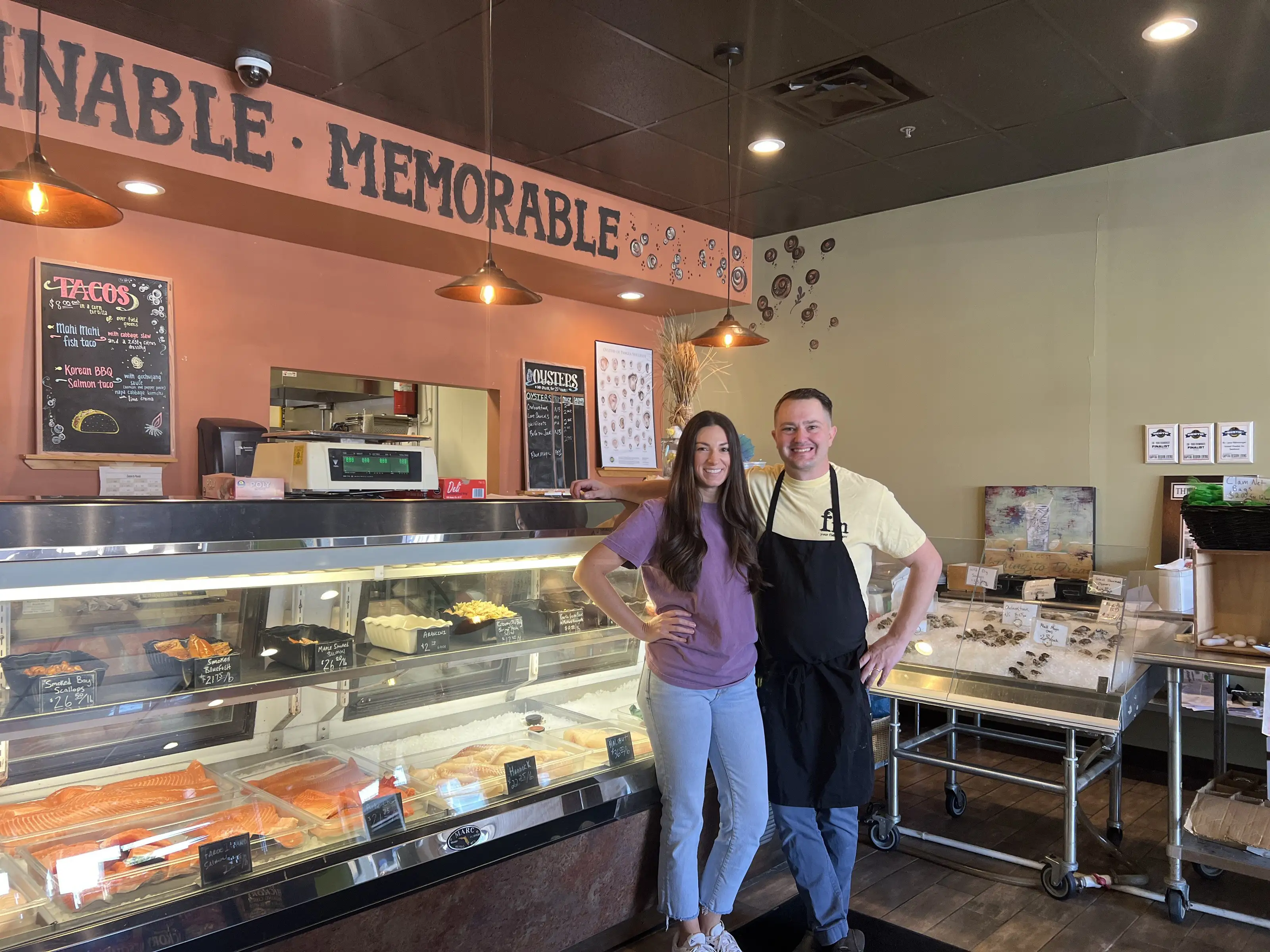 Owners, Chris and Erika Thompson of fin - your fishmonger